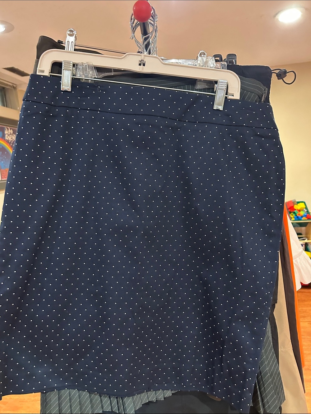 George Navy Mini Skirt with White Polka Dots